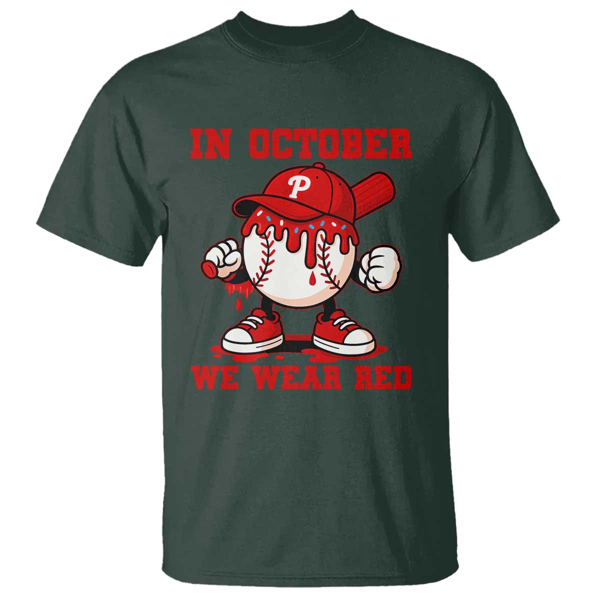 Red October Phillies T Shirt Philadelphia Baseball Drip Boy - Wonder Print Shop