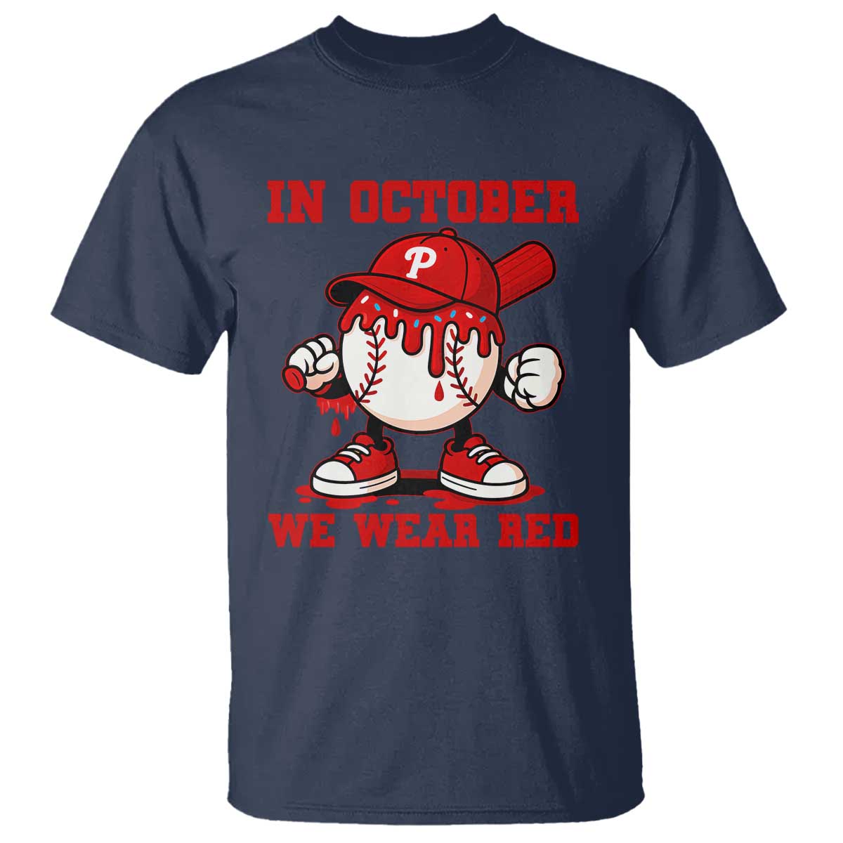 Red October Phillies T Shirt Philadelphia Baseball Drip Boy - Wonder Print Shop
