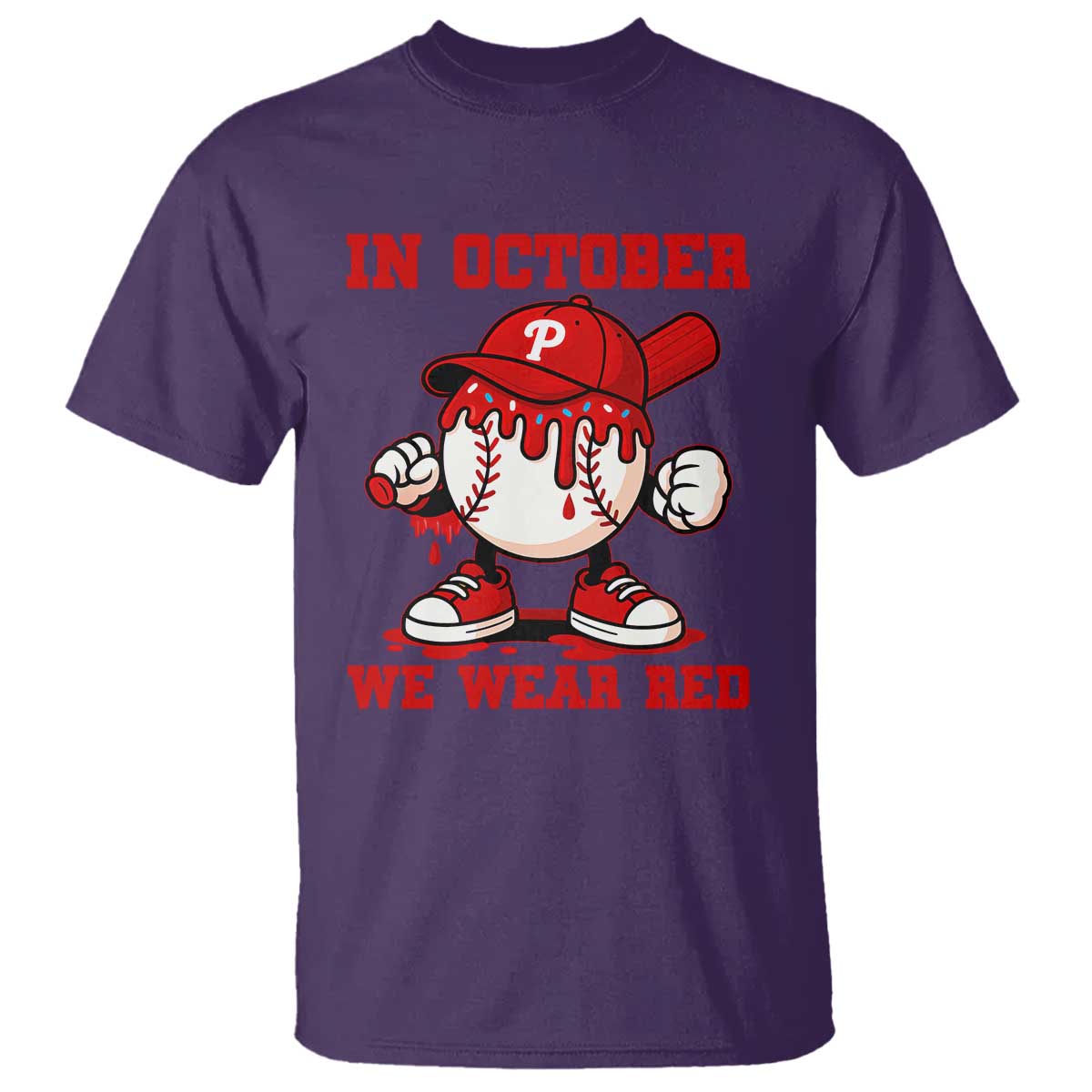 Red October Phillies T Shirt Philadelphia Baseball Drip Boy - Wonder Print Shop