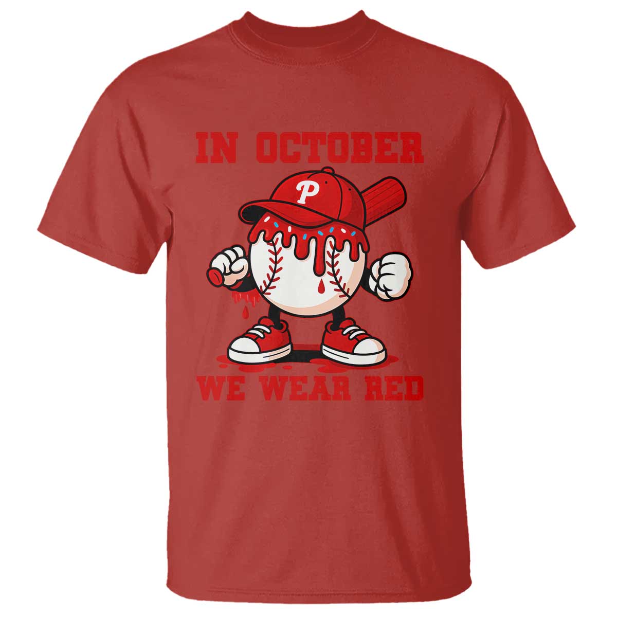 Red October Phillies T Shirt Philadelphia Baseball Drip Boy - Wonder Print Shop