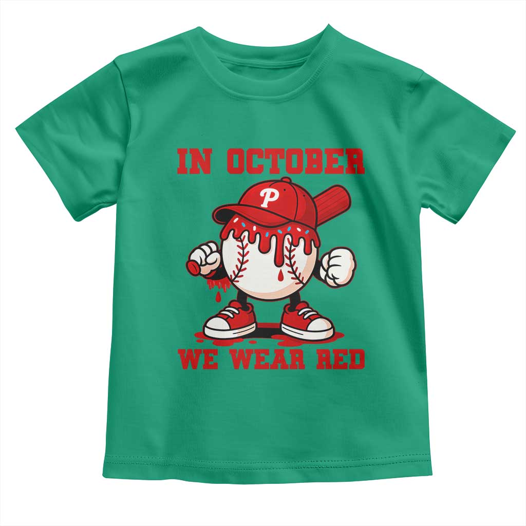 Red October Phillies Toddler T Shirt Philadelphia Baseball Drip Boy - Wonder Print Shop