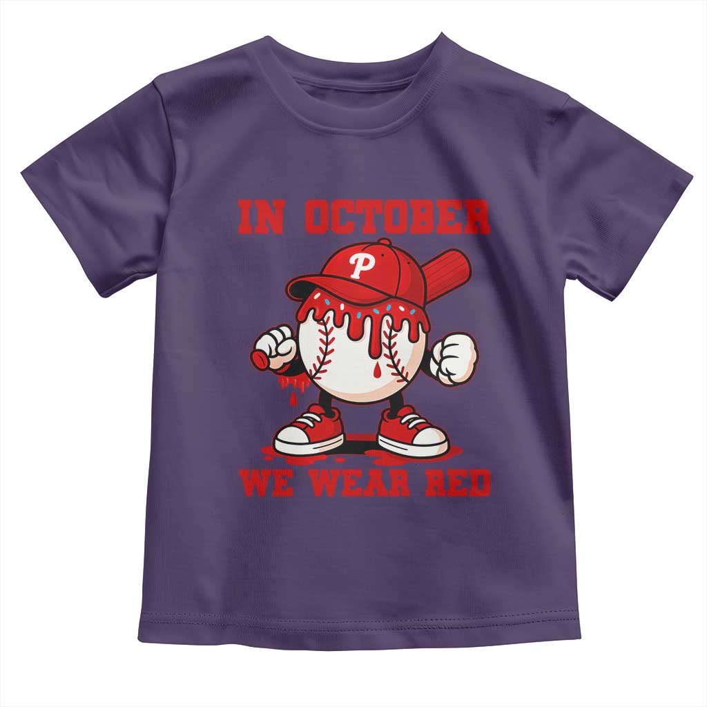 Red October Phillies Toddler T Shirt Philadelphia Baseball Drip Boy - Wonder Print Shop