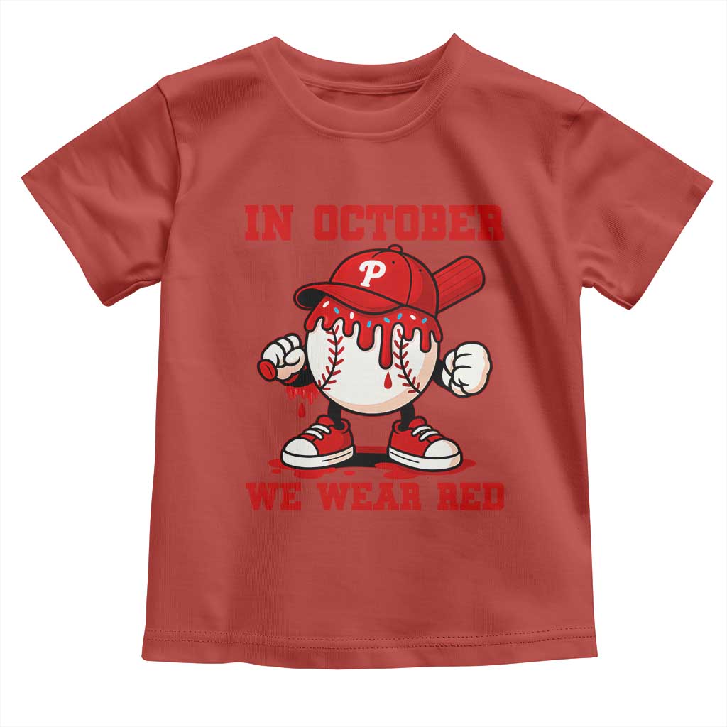 Red October Phillies Toddler T Shirt Philadelphia Baseball Drip Boy - Wonder Print Shop