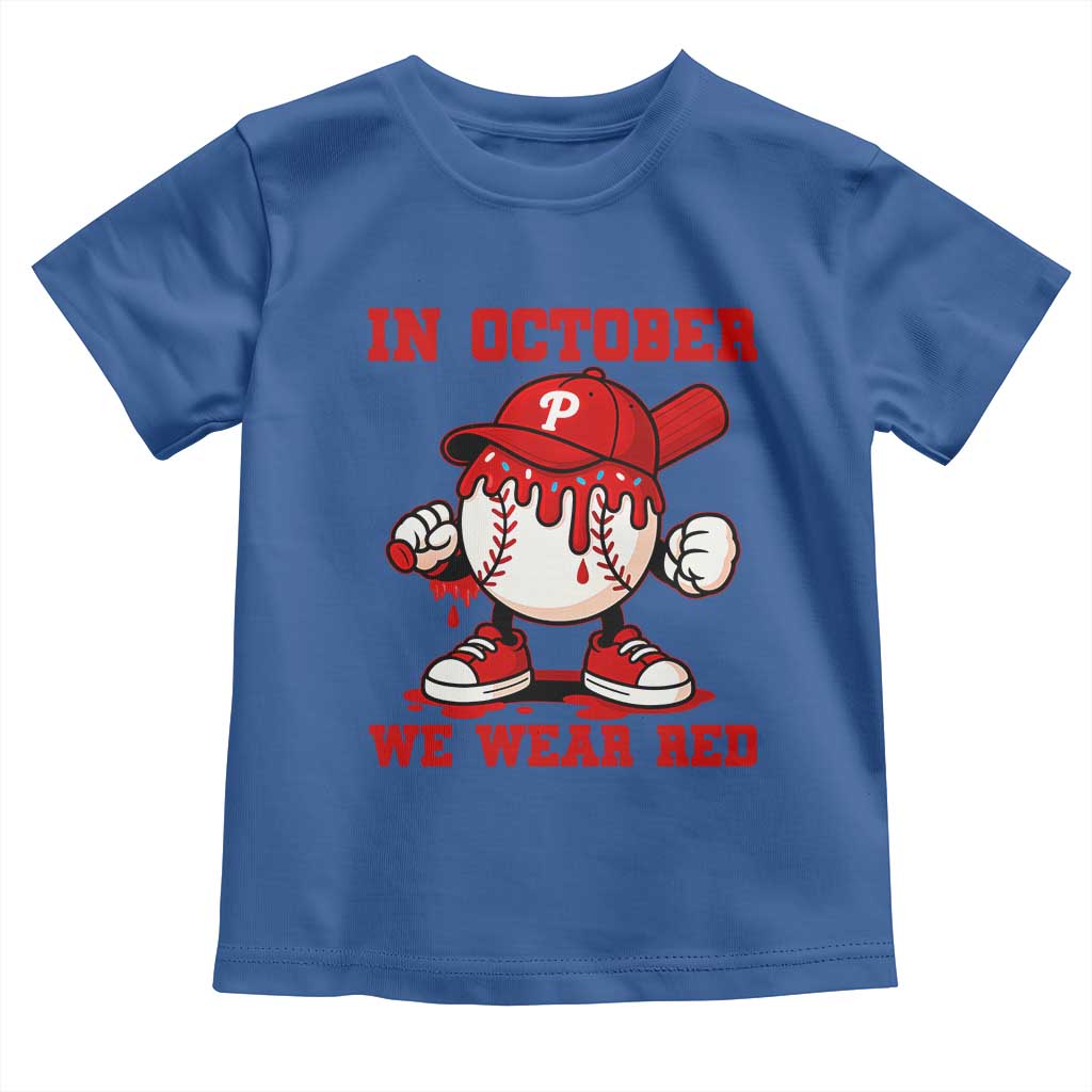 Red October Phillies Toddler T Shirt Philadelphia Baseball Drip Boy - Wonder Print Shop