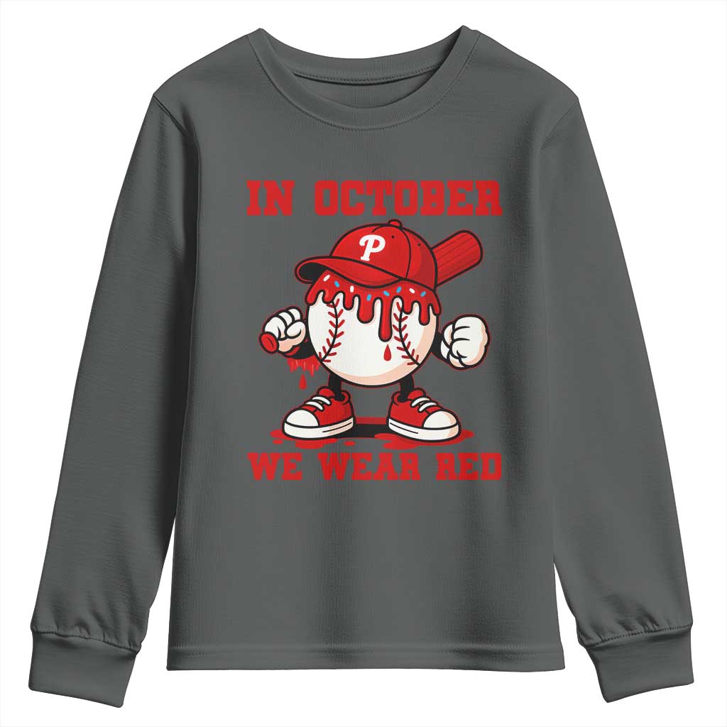 Red October Phillies Youth Sweatshirt Philadelphia Baseball Drip Boy - Wonder Print Shop