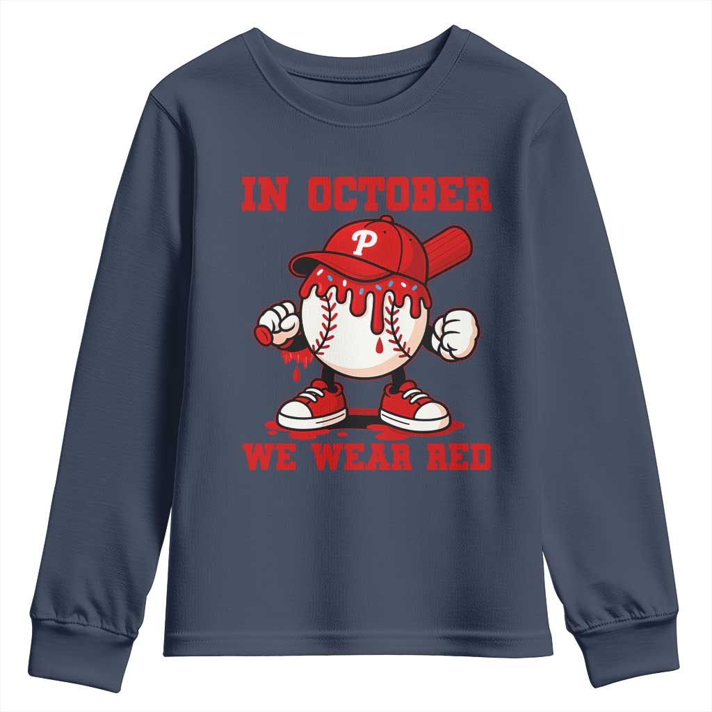 Red October Phillies Youth Sweatshirt Philadelphia Baseball Drip Boy - Wonder Print Shop