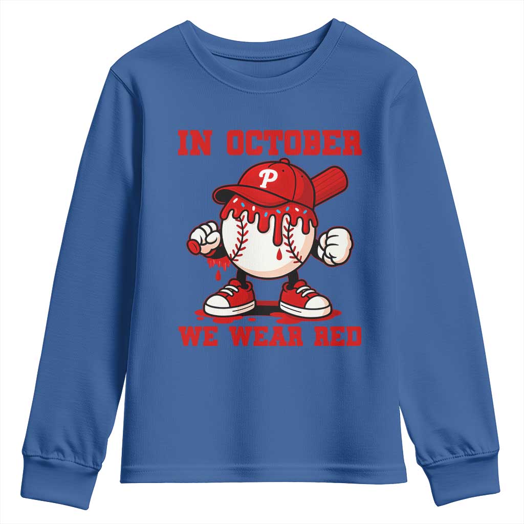 Red October Phillies Youth Sweatshirt Philadelphia Baseball Drip Boy - Wonder Print Shop