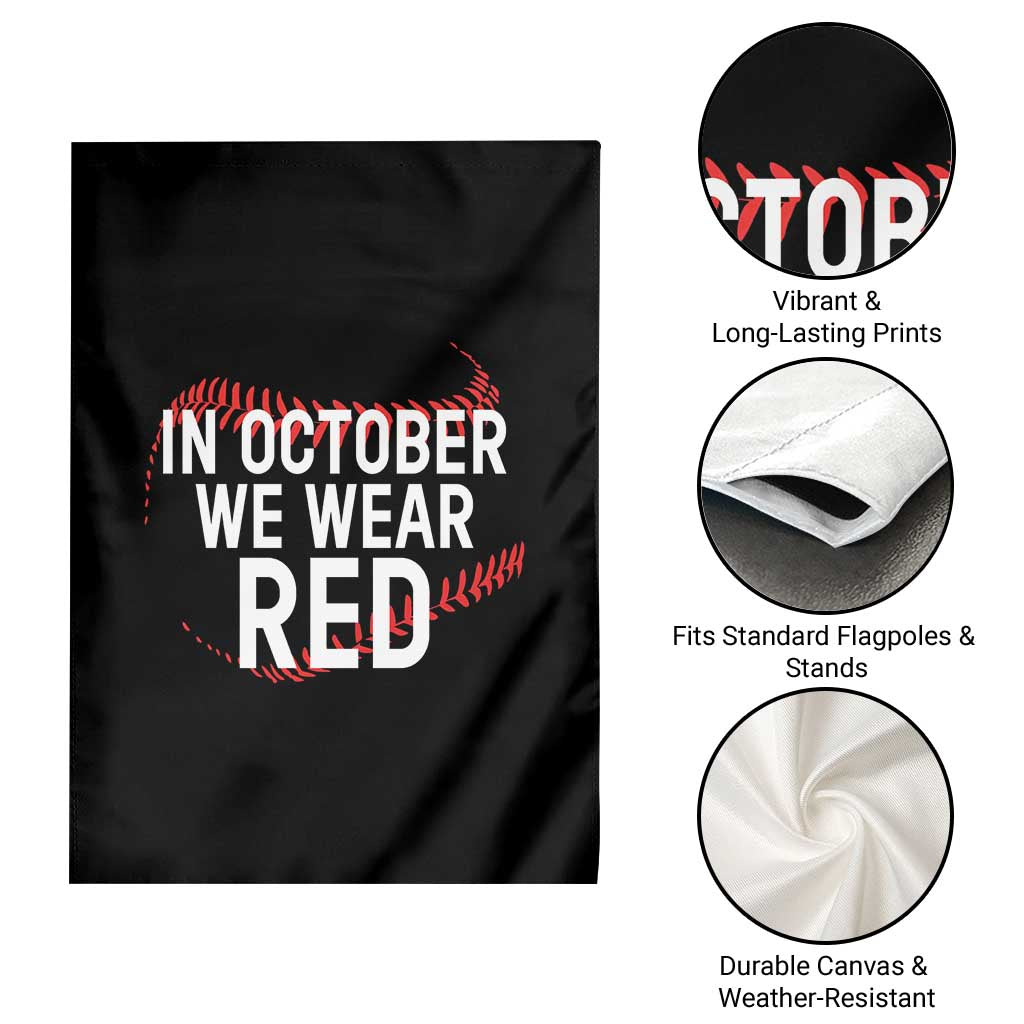 In October We Wear Red Garden Flag Philadelphia Baseball Phillies - Wonder Print Shop