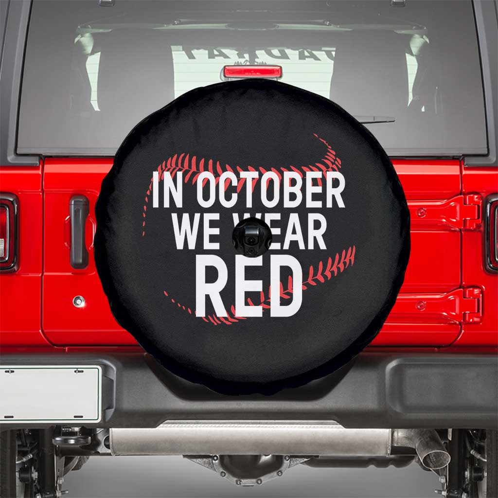 In October We Wear Red Spare Tire Cover Philadelphia Baseball Phillies - Wonder Print Shop