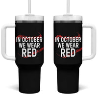 In October We Wear Red Tumbler With Handle Philadelphia Baseball Phillies - Wonder Print Shop