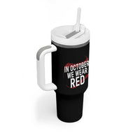 In October We Wear Red Tumbler With Handle Philadelphia Baseball Phillies - Wonder Print Shop