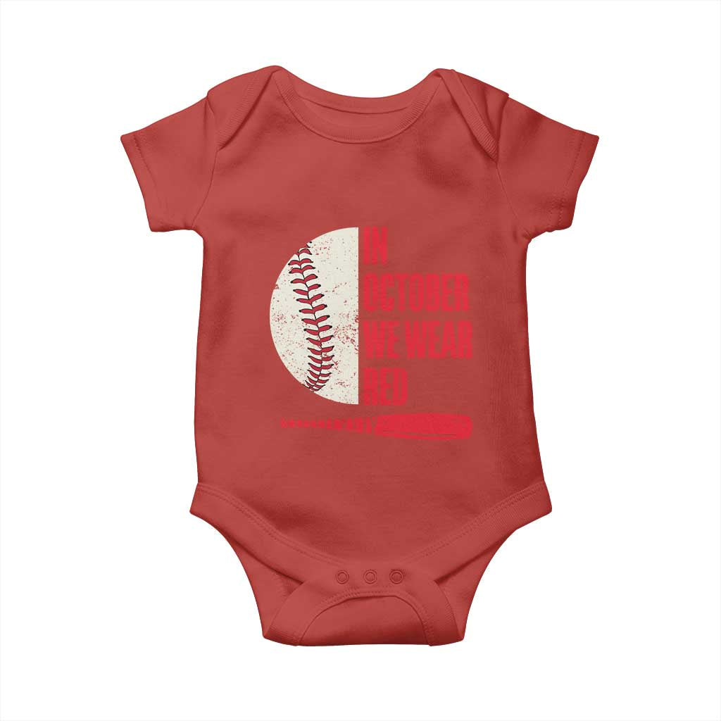 Red October Phillies Baby Onesie Retro Philadelphia Baseball Fan - Wonder Print Shop