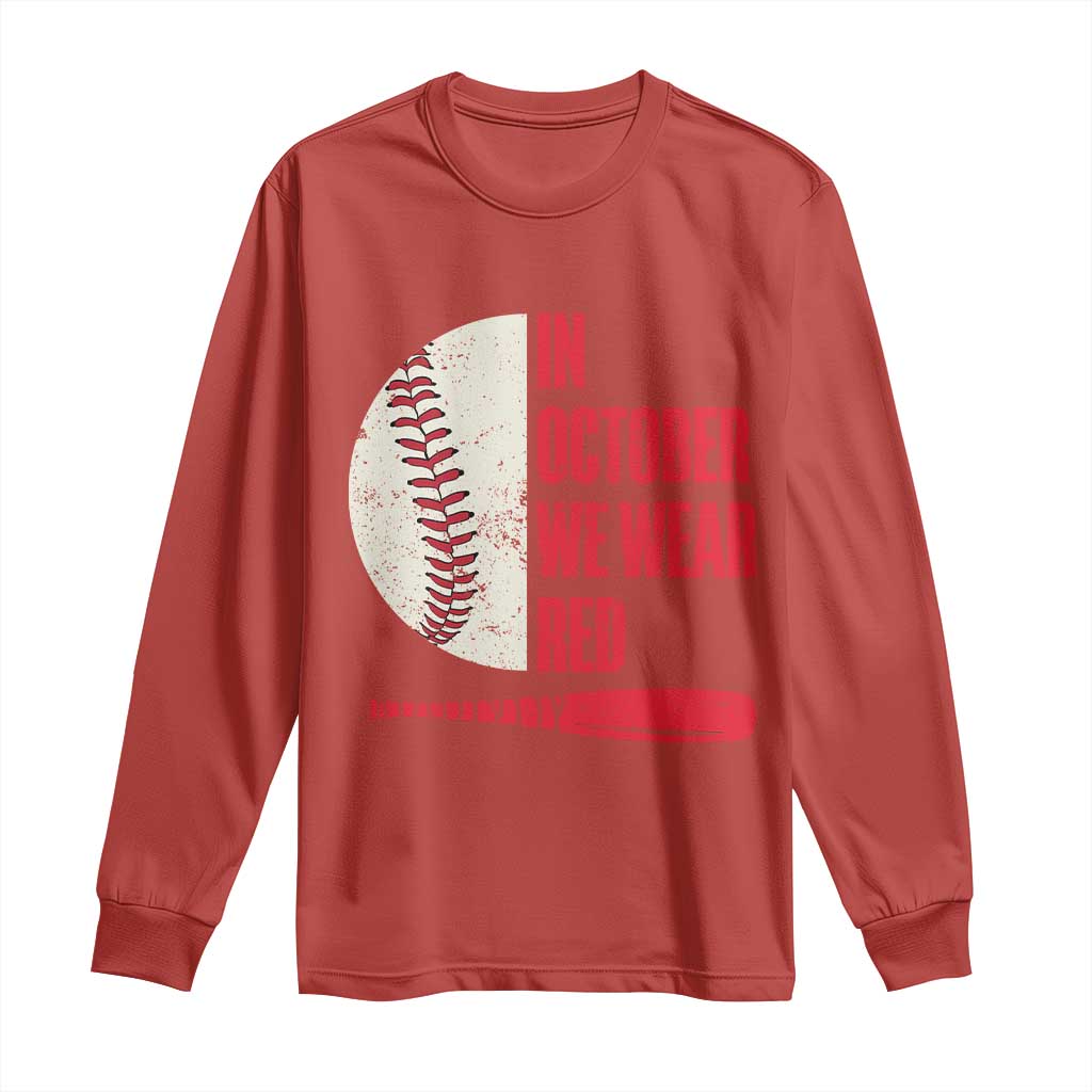 Red October Phillies Long Sleeve Shirt Retro Philadelphia Baseball Fan - Wonder Print Shop
