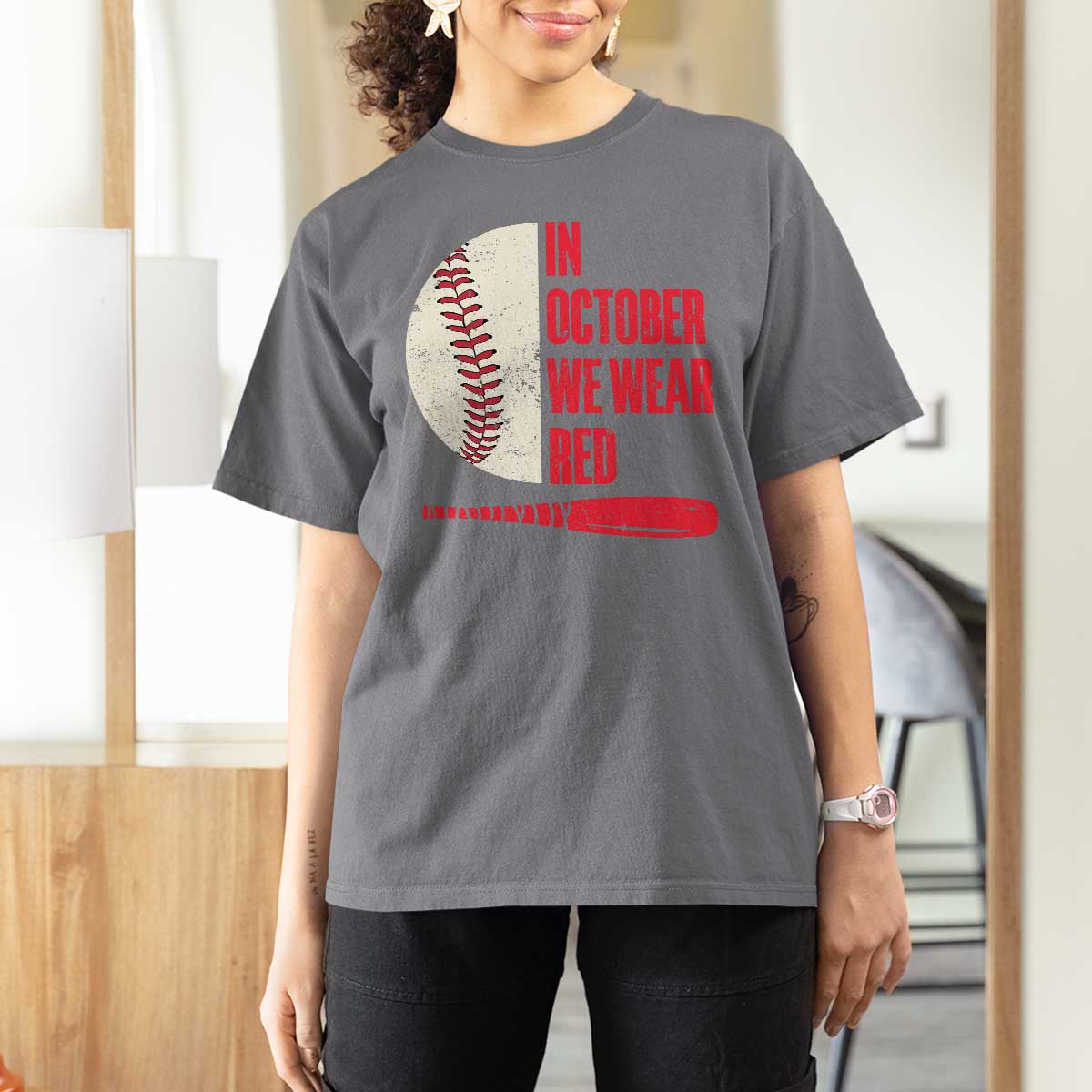 Red October Phillies T Shirt For Women Retro Philadelphia Baseball Fan - Wonder Print Shop