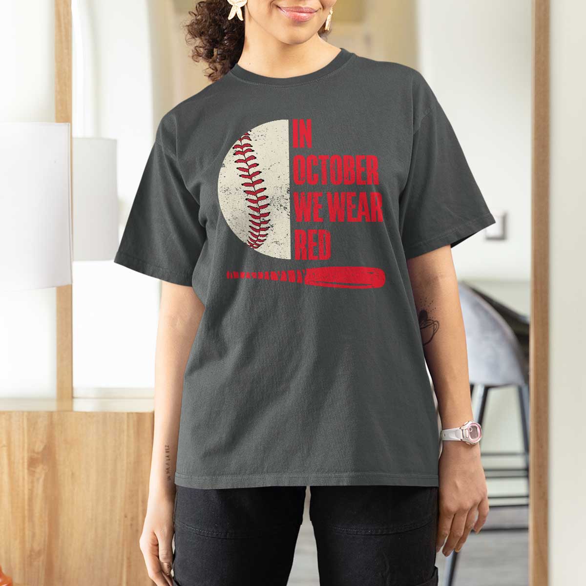 Red October Phillies T Shirt For Women Retro Philadelphia Baseball Fan - Wonder Print Shop