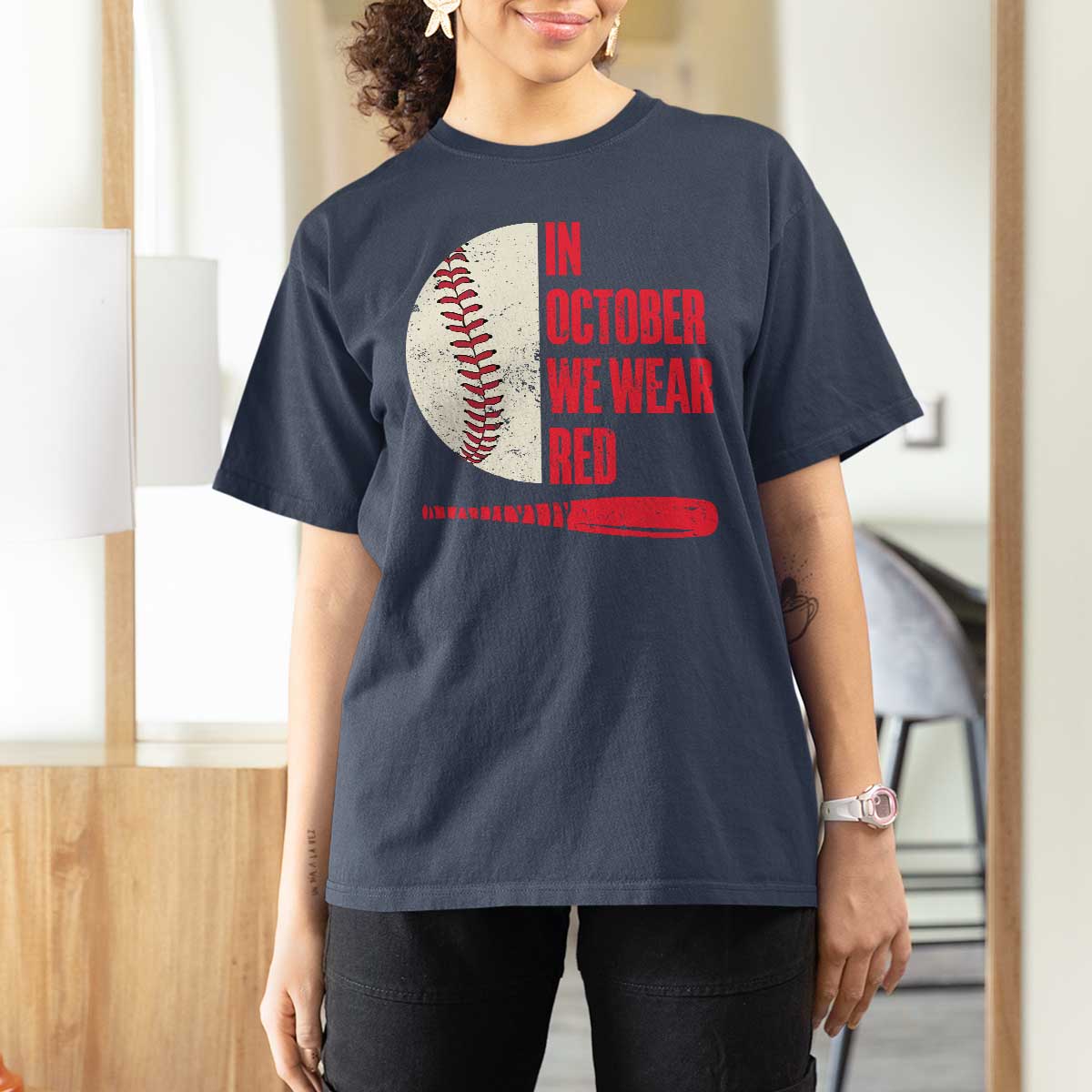 Red October Phillies T Shirt For Women Retro Philadelphia Baseball Fan - Wonder Print Shop