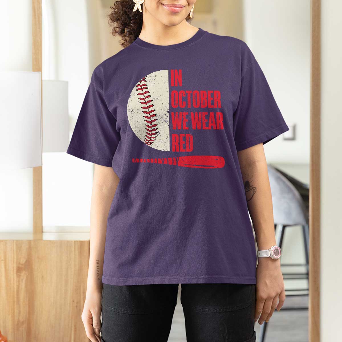Red October Phillies T Shirt For Women Retro Philadelphia Baseball Fan - Wonder Print Shop