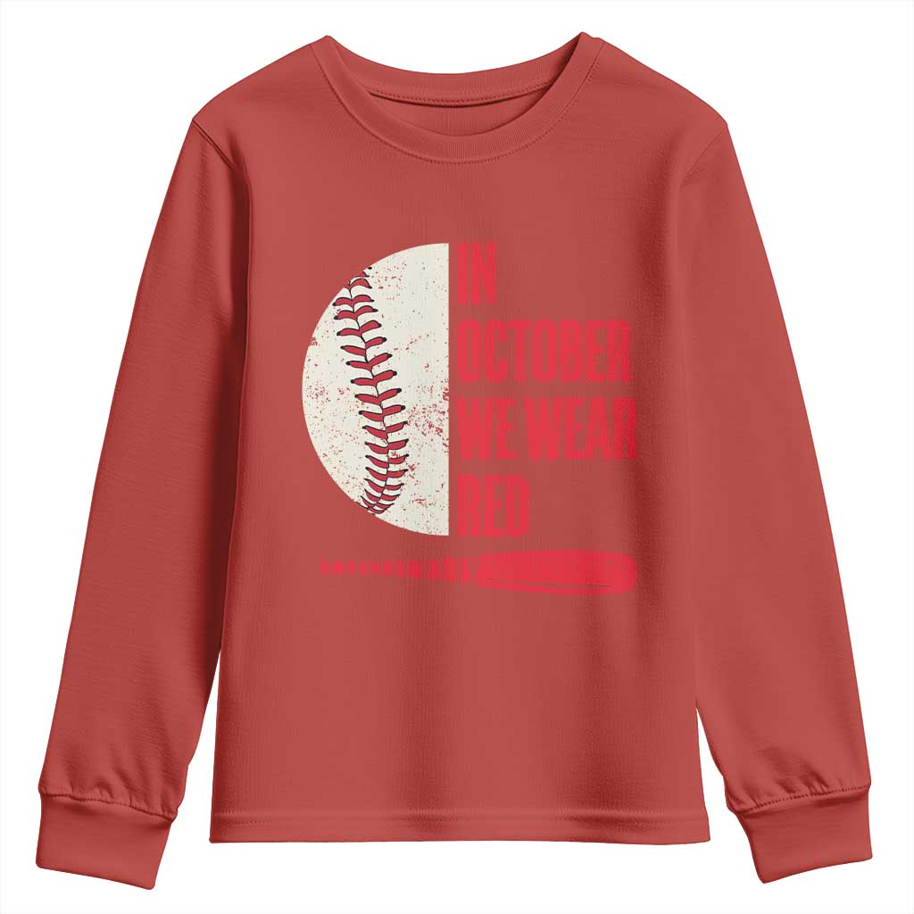 Red October Phillies Youth Sweatshirt Retro Philadelphia Baseball Fan - Wonder Print Shop