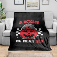 Red October Halloween Throw Blanket Vintage Philadelphia Baseball Fan Jackolantern Pumpkin - Wonder Print Shop