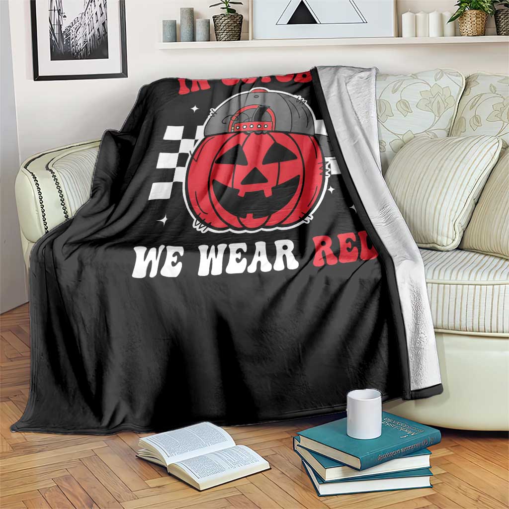 Red October Halloween Throw Blanket Vintage Philadelphia Baseball Fan Jackolantern Pumpkin - Wonder Print Shop