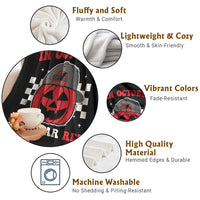 Red October Halloween Throw Blanket Vintage Philadelphia Baseball Fan Jackolantern Pumpkin - Wonder Print Shop