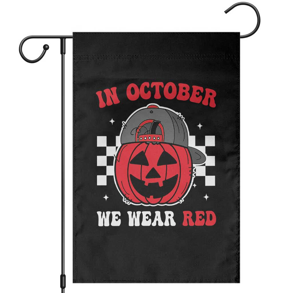 Red October Halloween Garden Flag Vintage Philadelphia Baseball Fan Jackolantern Pumpkin - Wonder Print Shop
