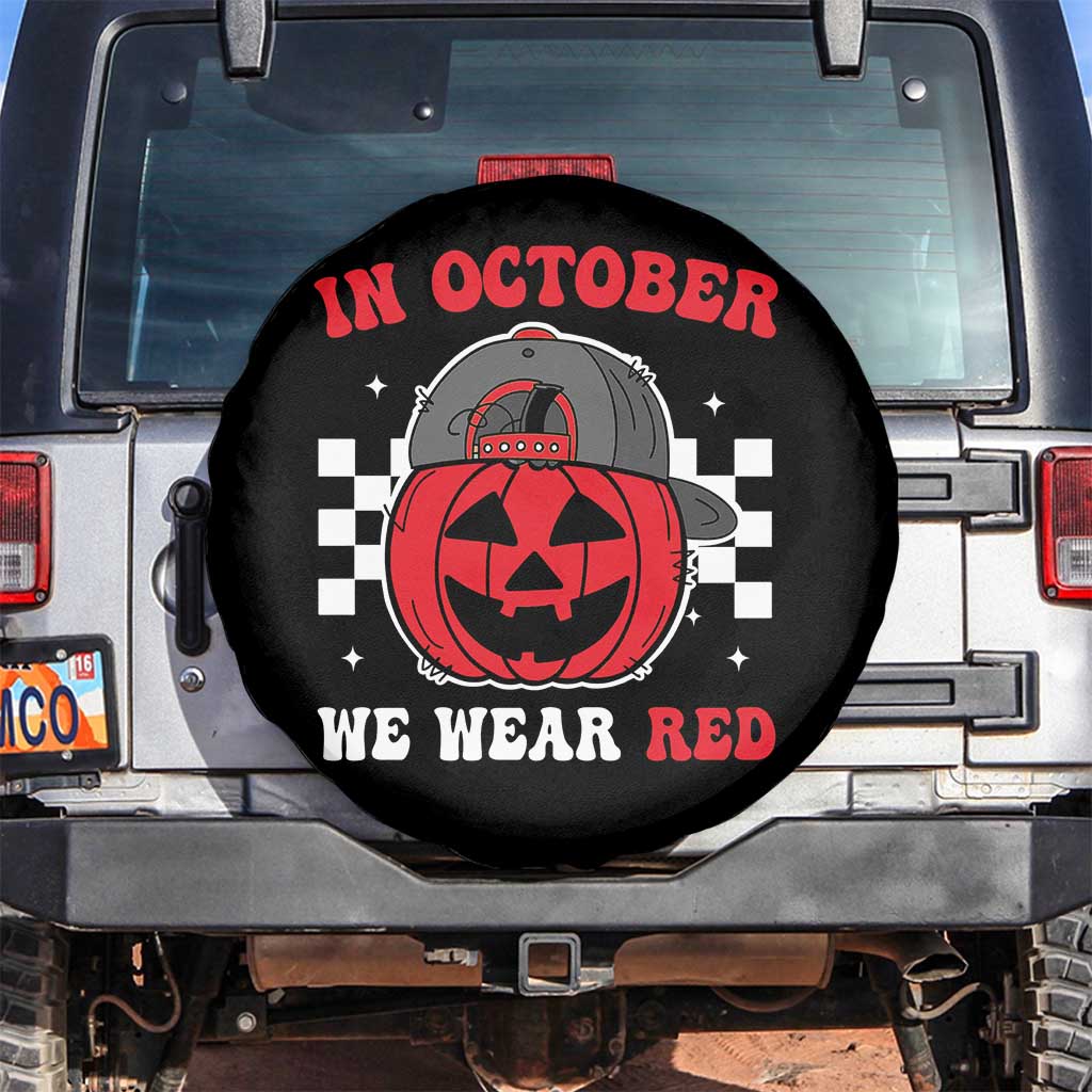 Red October Halloween Spare Tire Cover Vintage Philadelphia Baseball Fan Jackolantern Pumpkin - Wonder Print Shop