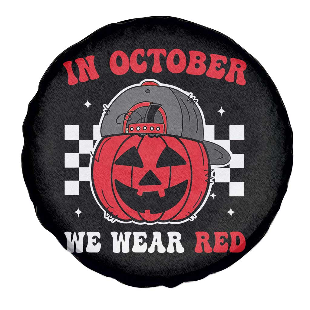 Red October Halloween Spare Tire Cover Vintage Philadelphia Baseball Fan Jackolantern Pumpkin - Wonder Print Shop