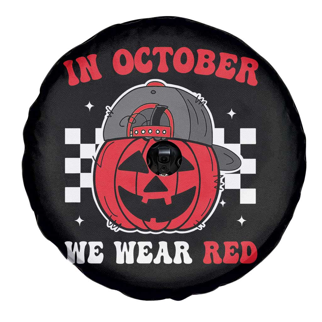Red October Halloween Spare Tire Cover Vintage Philadelphia Baseball Fan Jackolantern Pumpkin - Wonder Print Shop