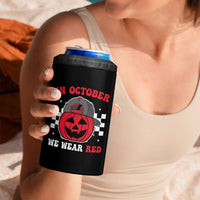 Red October Halloween 4 in 1 Can Cooler Tumbler Vintage Philadelphia Baseball Fan Jackolantern Pumpkin - Wonder Print Shop