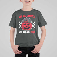 Red October Halloween T Shirt For Kid Vintage Philadelphia Baseball Fan Jackolantern Pumpkin - Wonder Print Shop