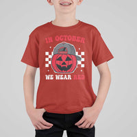 Red October Halloween T Shirt For Kid Vintage Philadelphia Baseball Fan Jackolantern Pumpkin - Wonder Print Shop