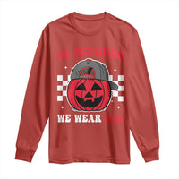 Red October Halloween Long Sleeve Shirt Vintage Philadelphia Baseball Fan Jackolantern Pumpkin - Wonder Print Shop