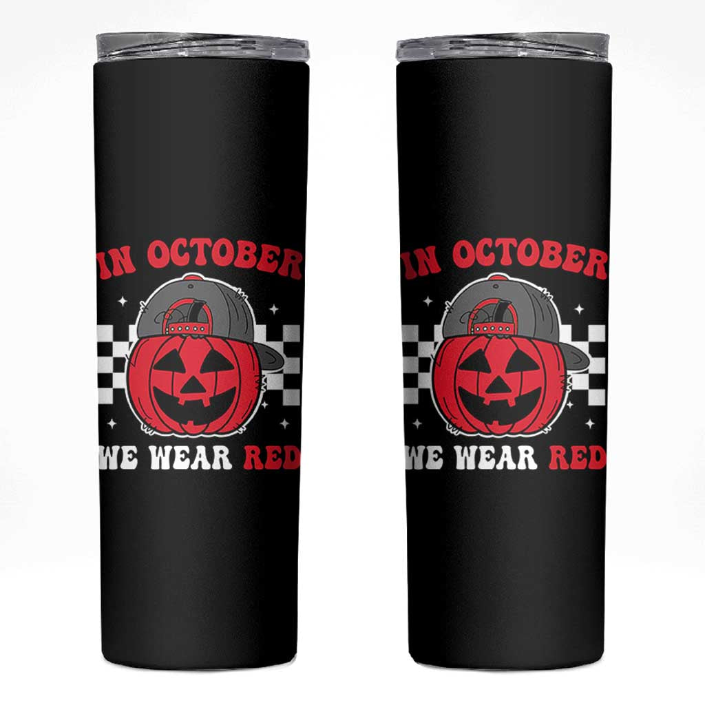 Red October Halloween Skinny Tumbler Vintage Philadelphia Baseball Fan Jackolantern Pumpkin - Wonder Print Shop