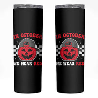 Red October Halloween Skinny Tumbler Vintage Philadelphia Baseball Fan Jackolantern Pumpkin - Wonder Print Shop