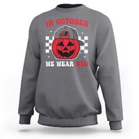 Red October Halloween Sweatshirt Vintage Philadelphia Baseball Fan Jackolantern Pumpkin - Wonder Print Shop