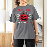 Red October Halloween T Shirt For Women Vintage Philadelphia Baseball Fan Jackolantern Pumpkin - Wonder Print Shop
