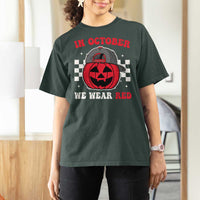 Red October Halloween T Shirt For Women Vintage Philadelphia Baseball Fan Jackolantern Pumpkin - Wonder Print Shop