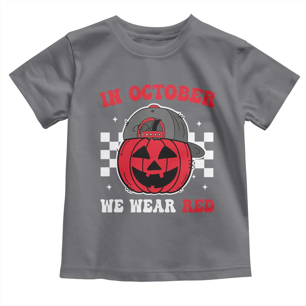 Red October Halloween Toddler T Shirt Vintage Philadelphia Baseball Fan Jackolantern Pumpkin - Wonder Print Shop