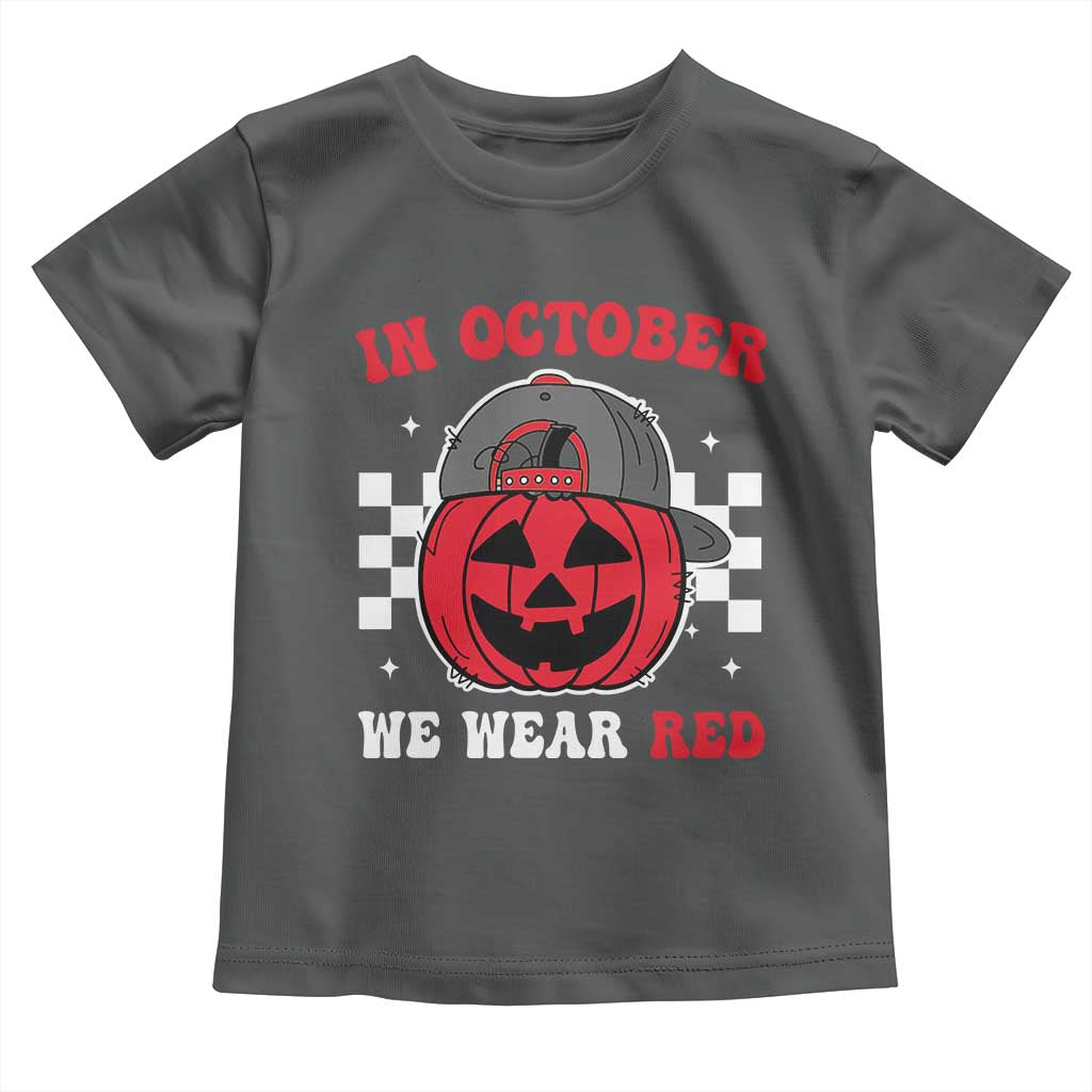 Red October Halloween Toddler T Shirt Vintage Philadelphia Baseball Fan Jackolantern Pumpkin - Wonder Print Shop