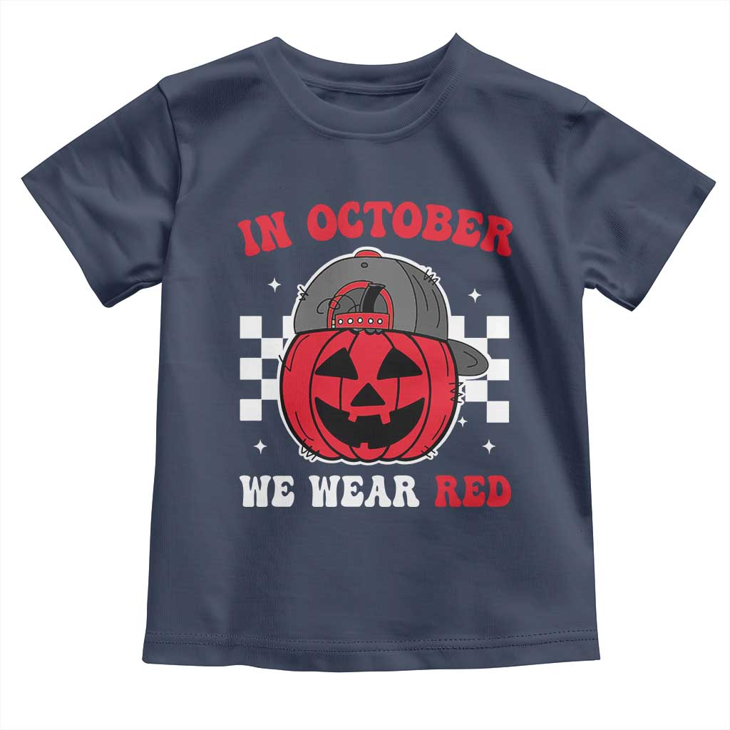 Red October Halloween Toddler T Shirt Vintage Philadelphia Baseball Fan Jackolantern Pumpkin - Wonder Print Shop