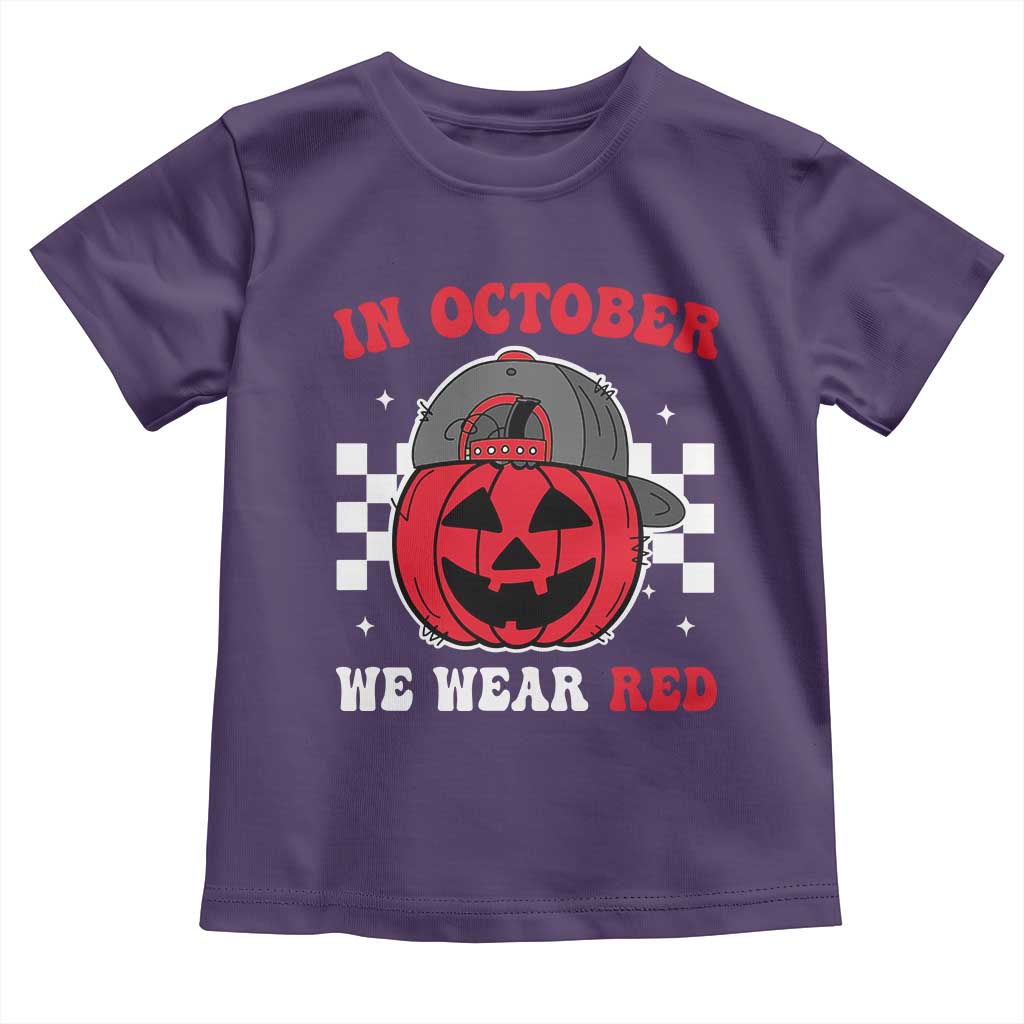 Red October Halloween Toddler T Shirt Vintage Philadelphia Baseball Fan Jackolantern Pumpkin - Wonder Print Shop