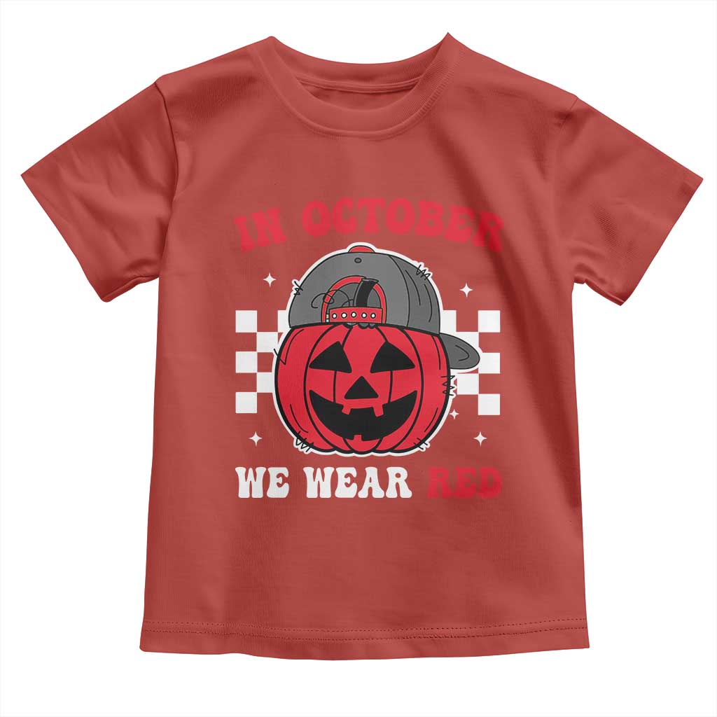 Red October Halloween Toddler T Shirt Vintage Philadelphia Baseball Fan Jackolantern Pumpkin - Wonder Print Shop