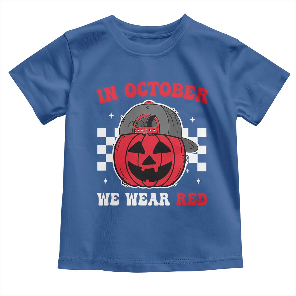 Red October Halloween Toddler T Shirt Vintage Philadelphia Baseball Fan Jackolantern Pumpkin - Wonder Print Shop