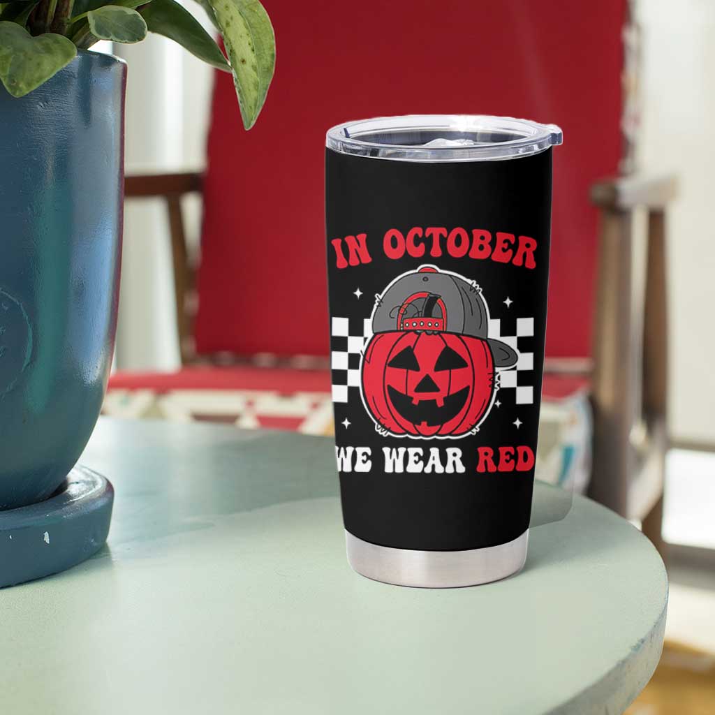 Red October Halloween Tumbler Cup Vintage Philadelphia Baseball Fan Jackolantern Pumpkin - Wonder Print Shop