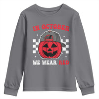 Red October Halloween Youth Sweatshirt Vintage Philadelphia Baseball Fan Jackolantern Pumpkin - Wonder Print Shop