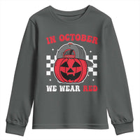 Red October Halloween Youth Sweatshirt Vintage Philadelphia Baseball Fan Jackolantern Pumpkin - Wonder Print Shop