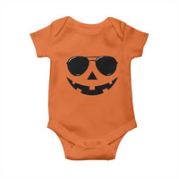 Pumpkin Face Baby Onesie Vintage Jack o Lantern Jackolantern Spooky Season Halloween - Wonder Print Shop