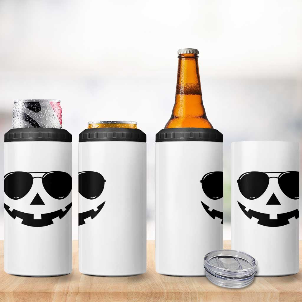 Pumpkin Face 4 in 1 Can Cooler Tumbler Vintage Jack o Lantern Jackolantern Spooky Season Halloween - Wonder Print Shop