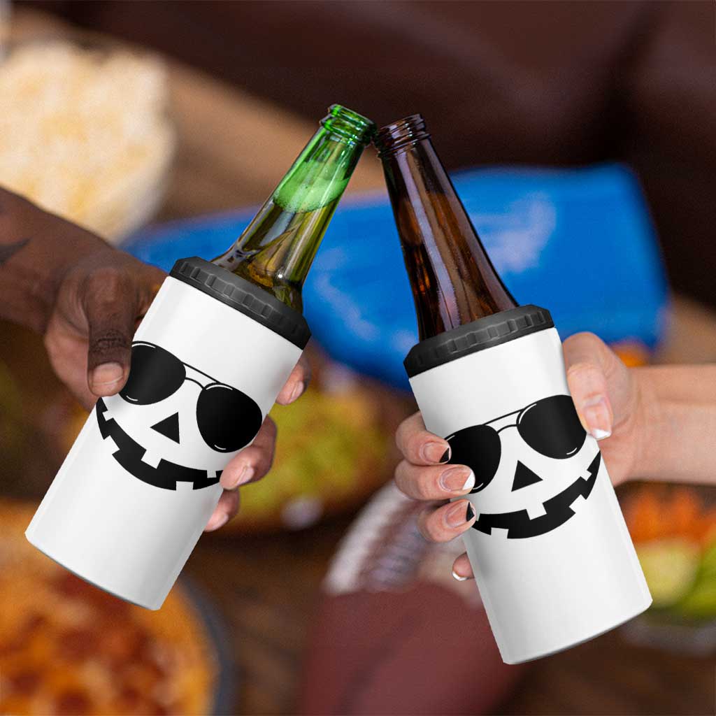 Pumpkin Face 4 in 1 Can Cooler Tumbler Vintage Jack o Lantern Jackolantern Spooky Season Halloween - Wonder Print Shop